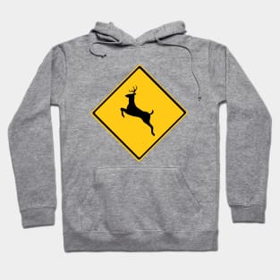 Road Deer Warning Sign Hoodie